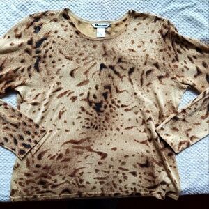 Vintage* Nygard Collection Metallic Animal Print Pullover. Size Large (14-16)